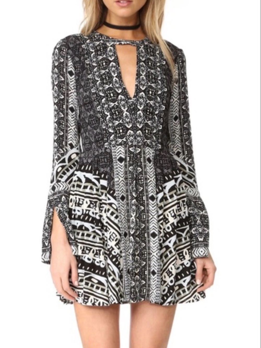 Free PeopleTegan Boarder Printed Mini Dress